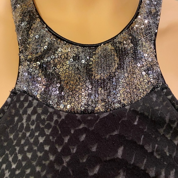 Express Snakeskin & Sequin Print Racerback Top - S - Picture 3 of 6